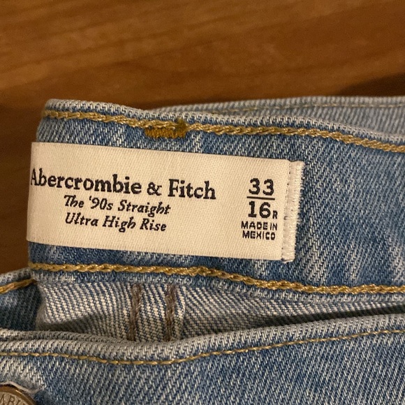 Abercrombie 90s Straight Jeans 33/16r - Picture 3 of 13